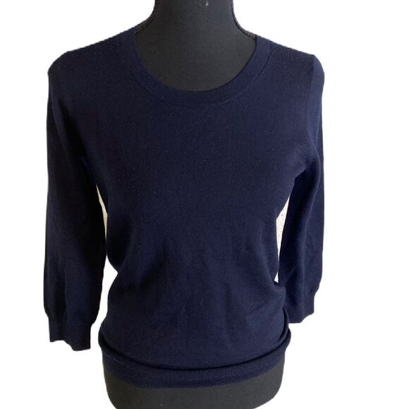 J. CREW LIGHTWEIGHT MERINO WOOL SWEATER IN Navy - Picture 6 of 12
